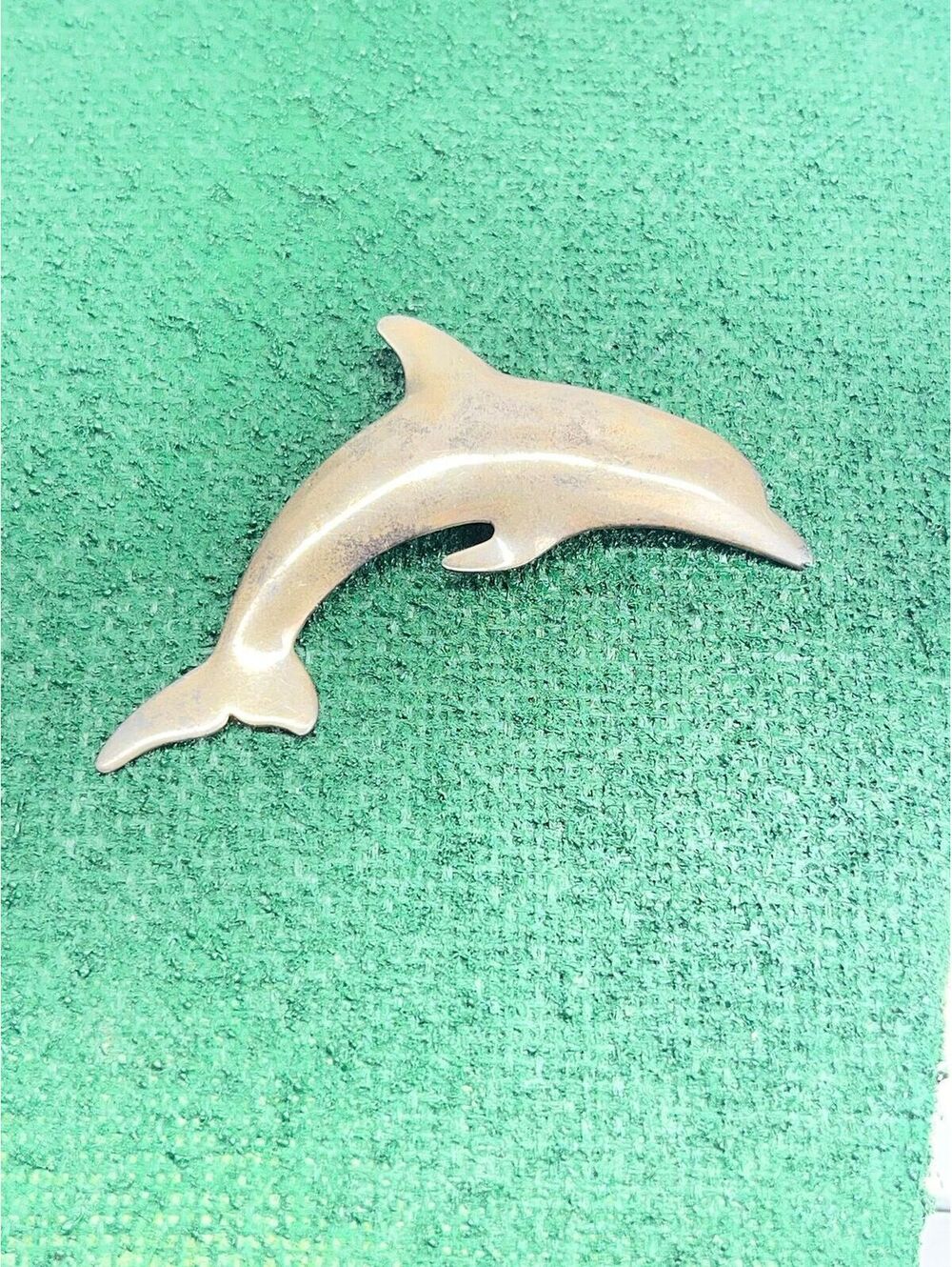 #135 Vintage Sterling Silver Dolphin Brooch Pendant